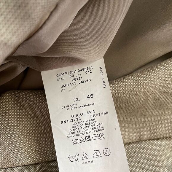 ARMANI COLLEZIONI Wool Silk Blend Blazer Jacket Size 10 Tan - Picture 8 of 8